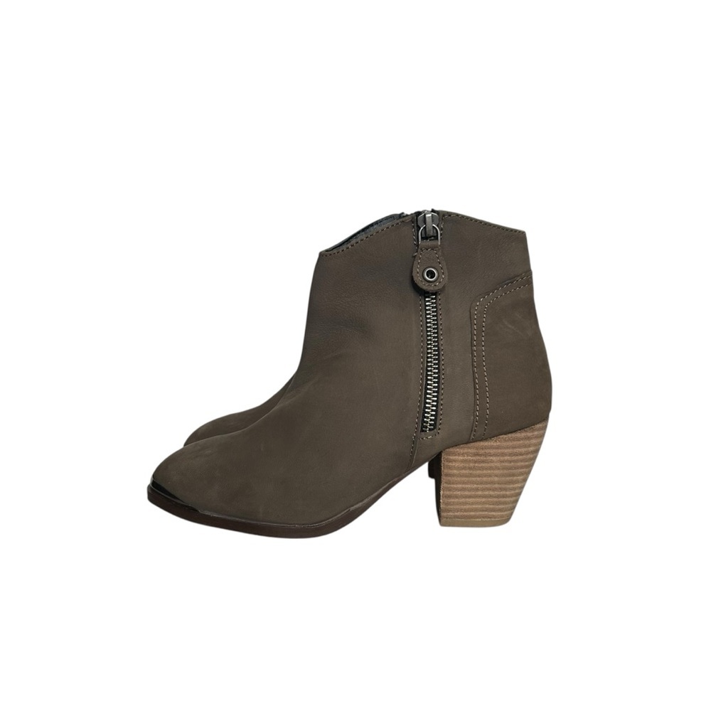 Diba Women’s Taupe Western Sequoia Suede Leather Block Heel Bootie Size 6 - Picture 3 of 11